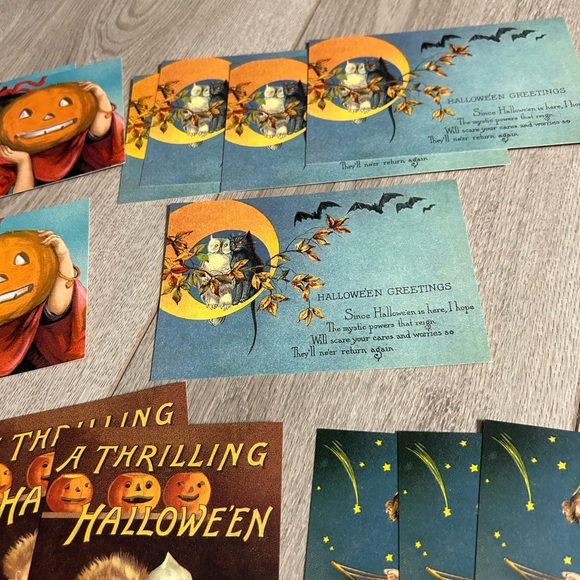 Vintage Halloween Postcards 6” x 4” Orig. Box. 4 Designs 5 Cards Each Missing 1 - Picture 5 of 8